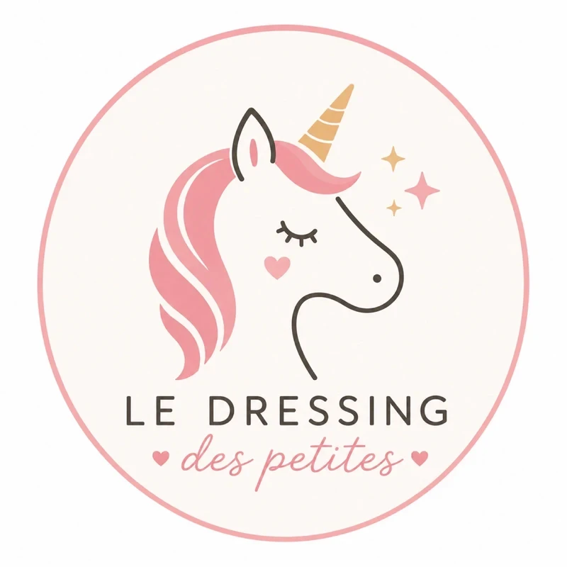 Logo Le Dressing des Petites — licorne rose